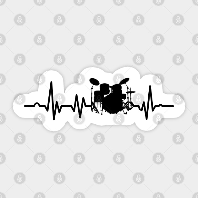 Drums Heartbeat Drummers percussionists Sticker by DragonTees